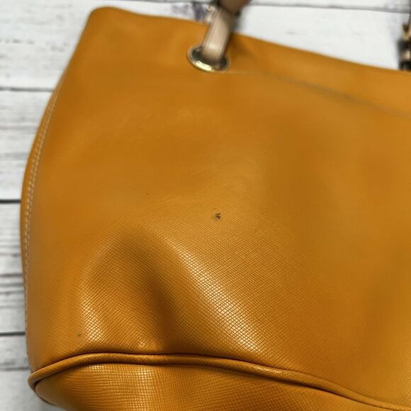Michael Kors Mustard Yellow Saffiano Leather Tote Shoulder Bag - Picture 5 of 10